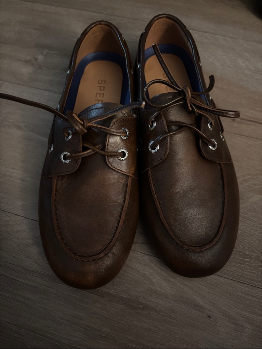 Sperry Men’s Dark Brown Leather Boat Shoes